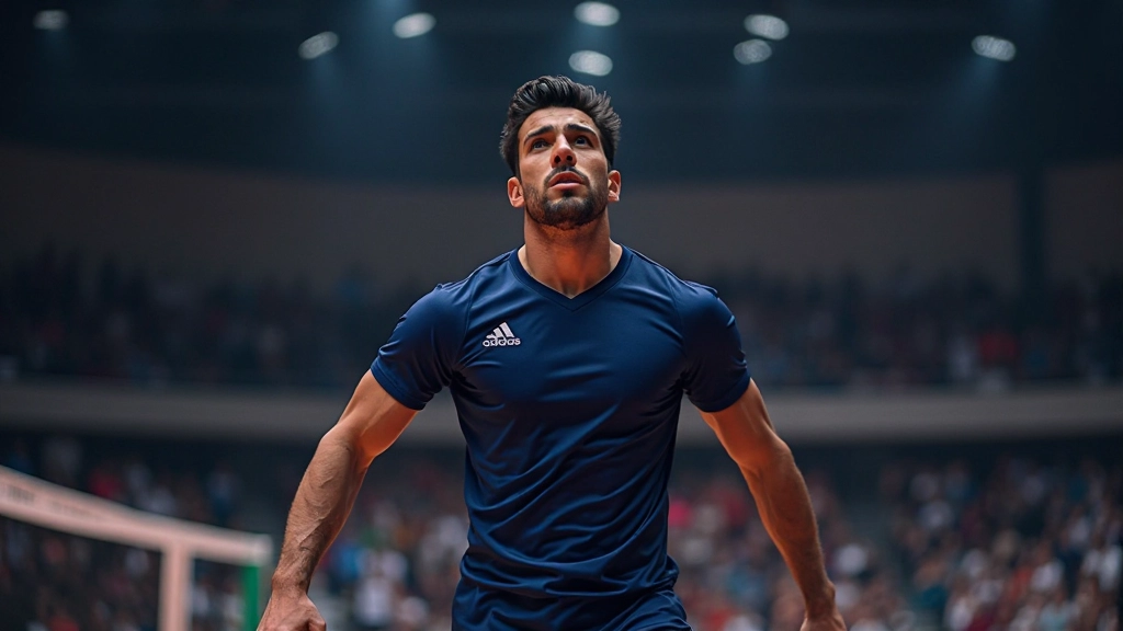 لاعب في موقع الحاجز يقطع الكرة قبل عبورها الشبكة